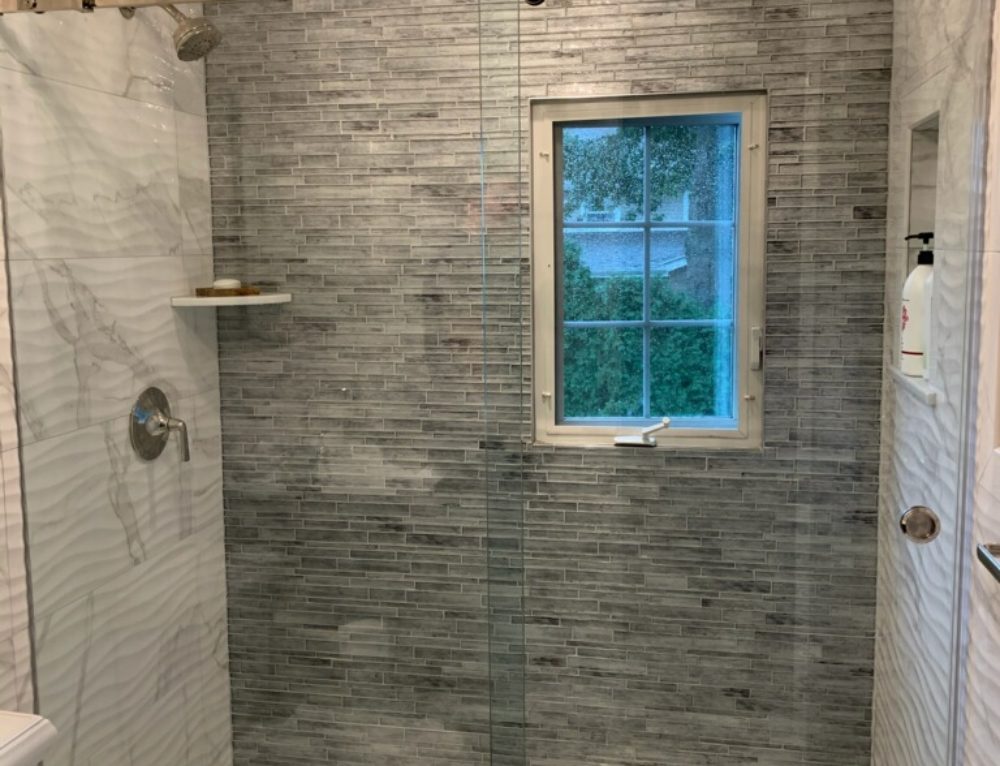 Barn Style Frameless Shower Door with Rollers Absolute Shower Doors