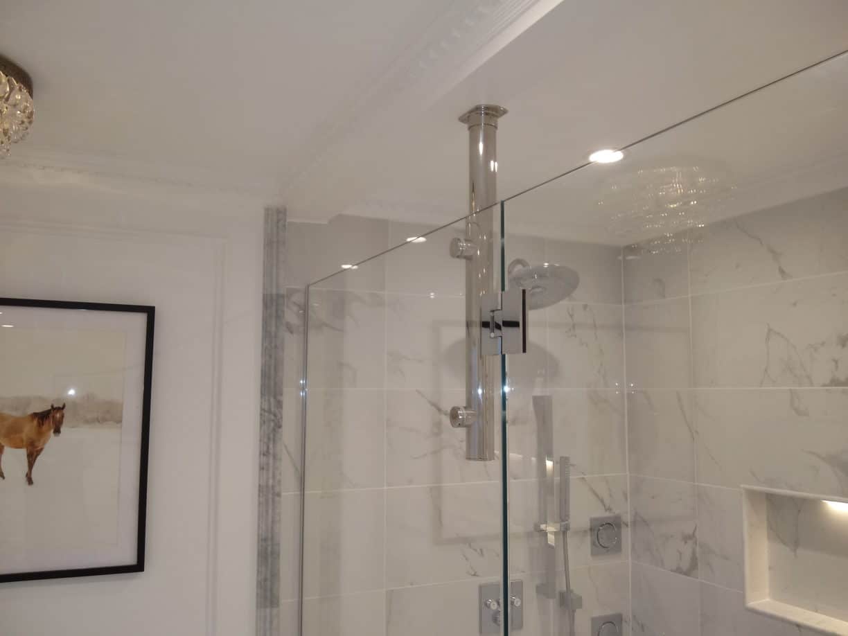 Frameless Corner Enclosure with Support Bar 2 Absolute Shower Doors
