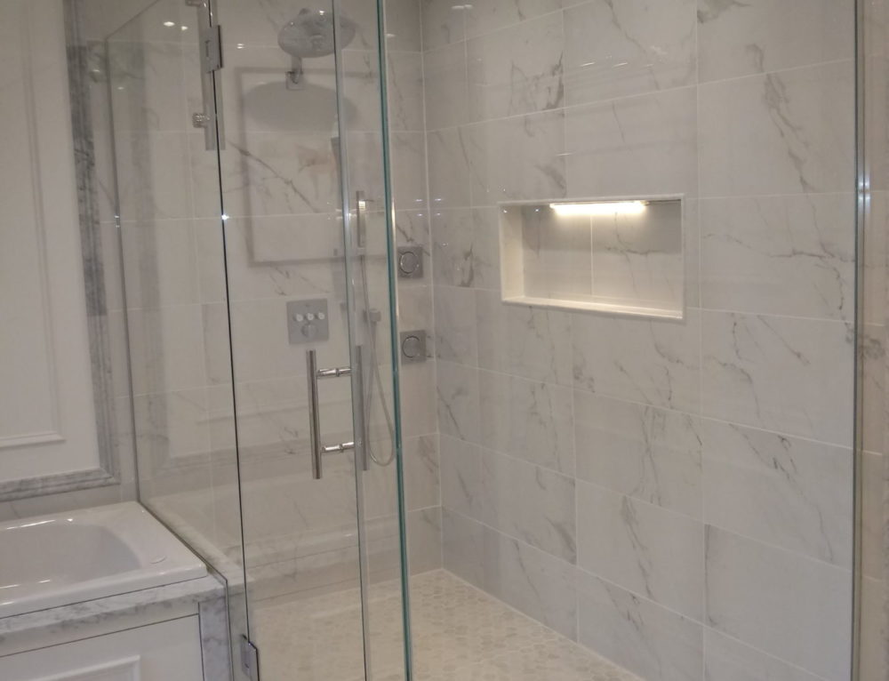 Frameless Shower Door with Buttress Absolute Shower Doors